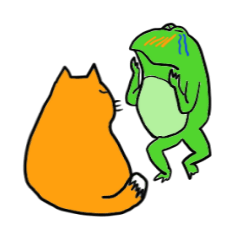 Cat & frog