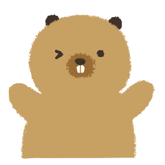 Fluffy beaver Sticker