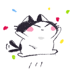 Monokuro Hachiware Cat Sticker