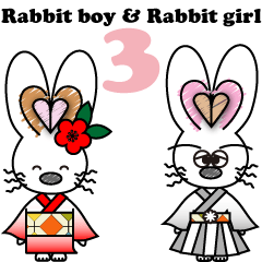 Rabbit boy & Rabbit girl winter