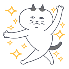 Greeting Stickers of the bicolor cat