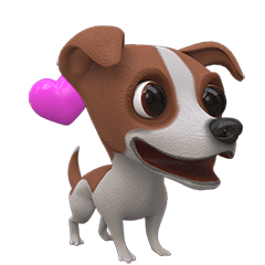 Go, the cute puppy with Love