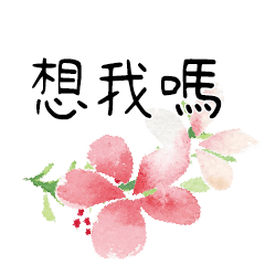 手寫大字水彩手工彩繪花卉花朵花瓣植物12