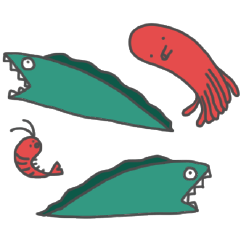 Cute stickers of moray eel 4
