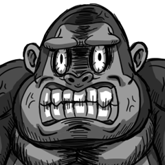Angry Gorilla! monochrome