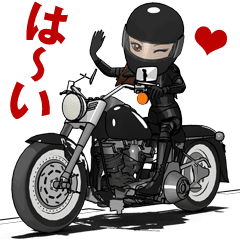 American type Motorcycle girl