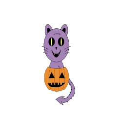 The Halloween cat, Purpy (Big sticker)
