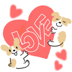 Fluffy cute dog sticker(tw)