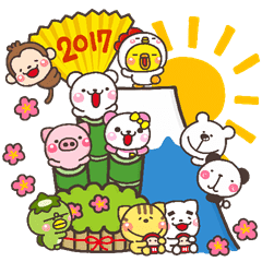 みんな大集合 年賀状スタンプ 豪華版 Line スタンプ Line Store