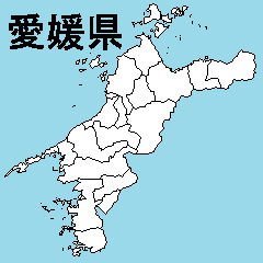 Sticker of Ehime prefecture map