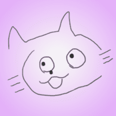 Cat drawn with eyes closed