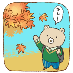 Bear sticker to enjoy autumn & Halloween