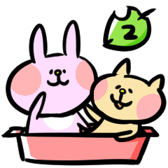 Cat and Rabbit Sticker ver.2