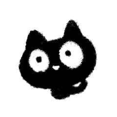 Very cute crayon black cat