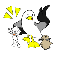 Squid and Black-tailed gull