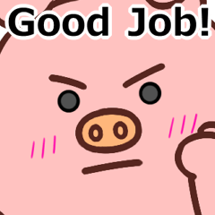 SIMPLE CUTE PIG Stickers English ver