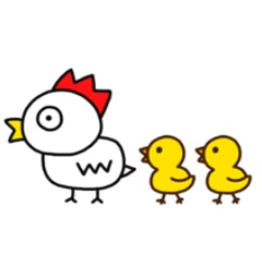 Japanese chickens and chicks
