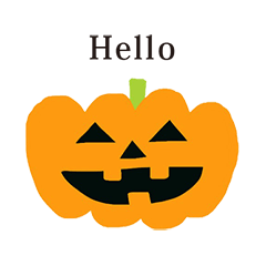 ハロウィン　かぼちゃB　と　英語　English
