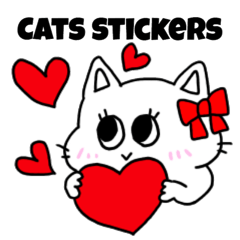 CUTE WHITE CATS STICKERS!!