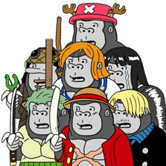 One Pieceのコスプレをするゴリラの一味 Line スタンプ Line Store One Pieceのコスプレをするゴリラの一味 Line スタンプ Line Store