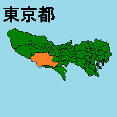 Moving sticker of Tokyo map
