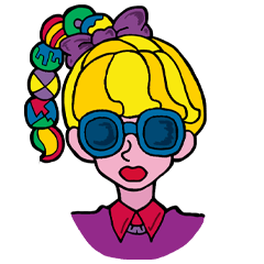 COLORFUL GIRL WITH GLASSES !!