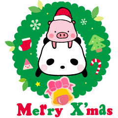 パンダと豚のクリスマス編 Ellya Line スタンプ Line Store