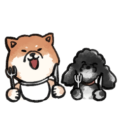 toypoodle and sibainu sticker