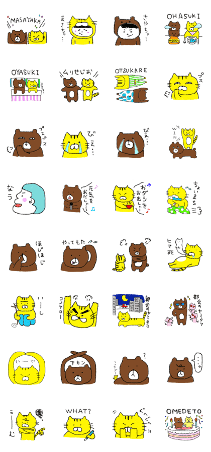 Masa bear and Saya cat is friendly Masa bear and Saya cat is friendly