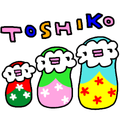 "TOSHIKO" only name sticker