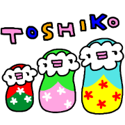 "TOSHIKO" only name sticker "TOSHIKO" only name sticker