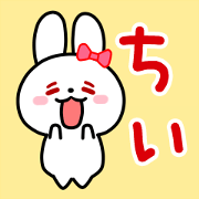 The white rabbit with ribbon for "Chiee" The white rabbit with ribbon for "Chiee"