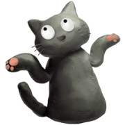 clay cat 'Tama' clay cat 'Tama'