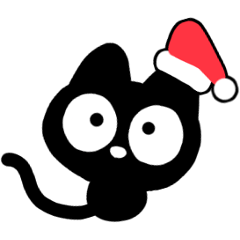 Very cute black cat.(Season's greeting)