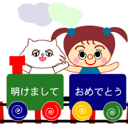 Tame cat Boo and a girl sticker Part2 Tame cat Boo and a girl sticker Part2