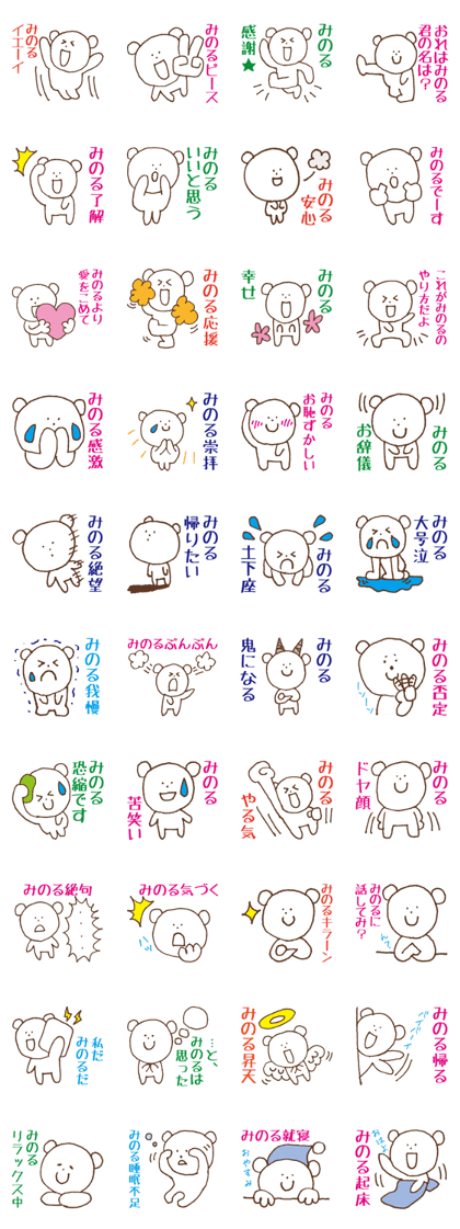 Stickers used by Minoru
