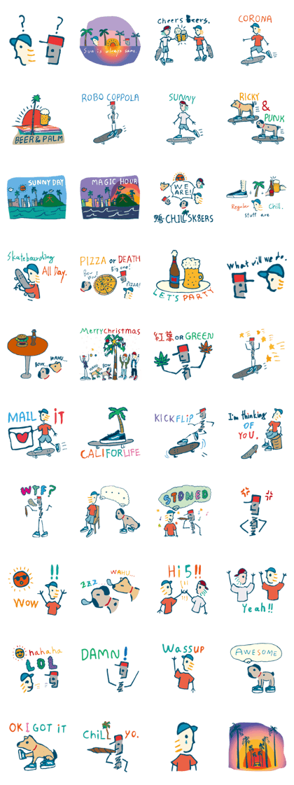 Kamo Chill SK8ers Stickers