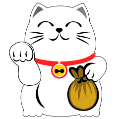 White cat Lucky animation sticker