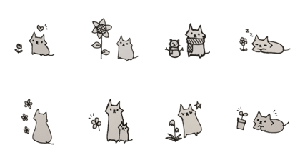 cat and flower