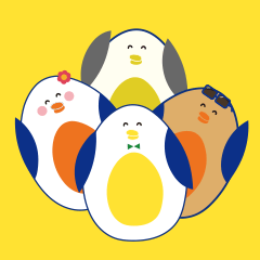 Penguins made of boiled eggs