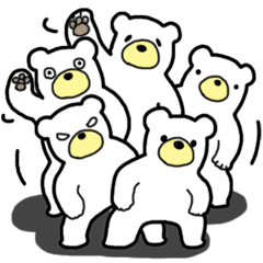 Five White Bears