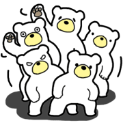 Five White Bears