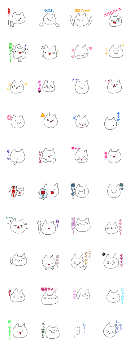 Emoticon stickers cat