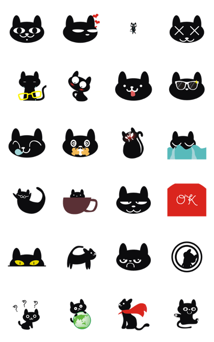 Black cat expression package