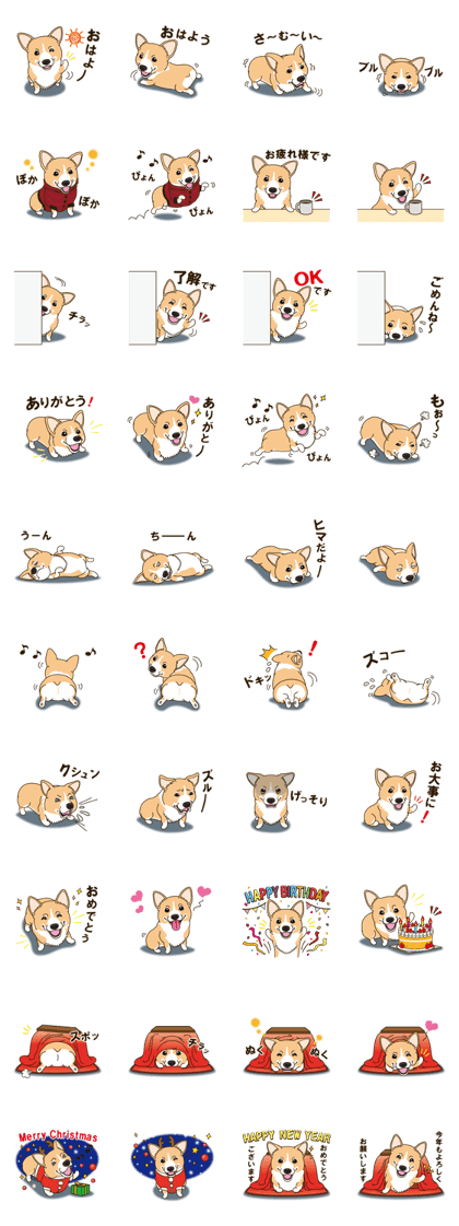 A sticker willingly. Welsh Corgi Winter