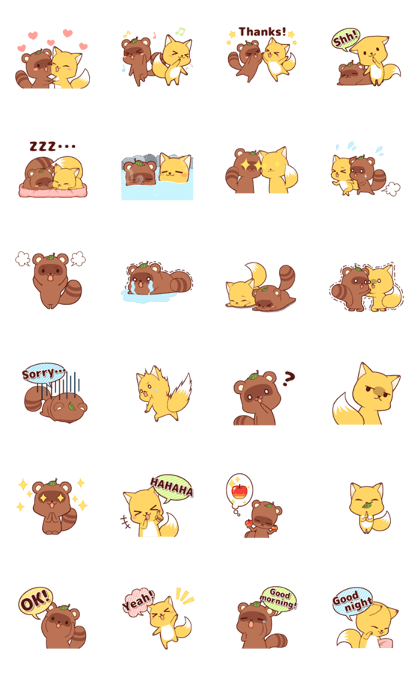 Tanuki & Fox animated