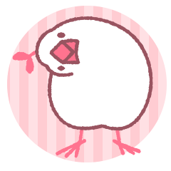 Java sparrow with pink mini plant