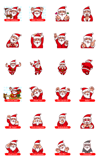 Merry Christmas Sticker! with Santa