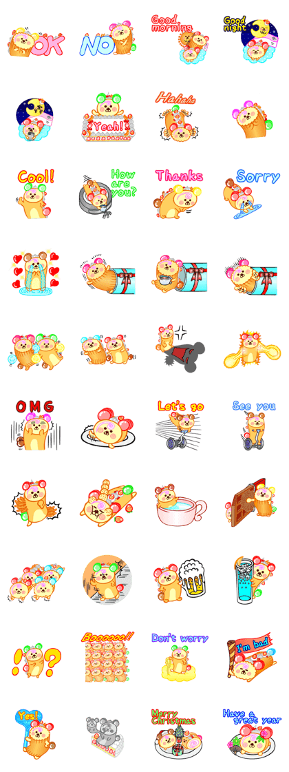 Roll cake Bear Sticker