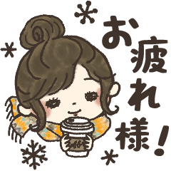 Fashionable girl's sticker (winter)